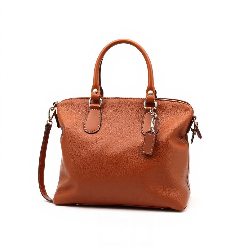 Coach classic leather satchel in cognac brown